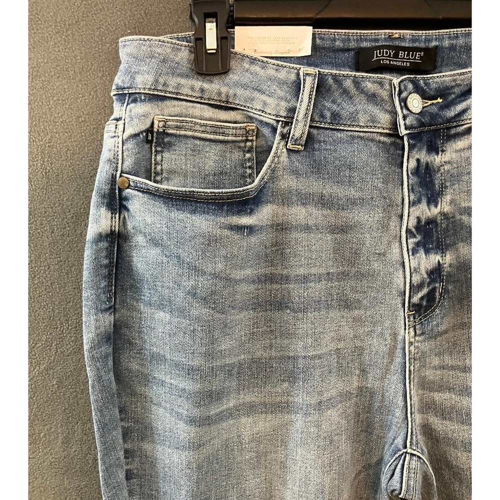 NWT Judy Blue Womens High Waist Distressed Skinny Jeans Light Blue Plus Size 20W - Picture 3 of 10